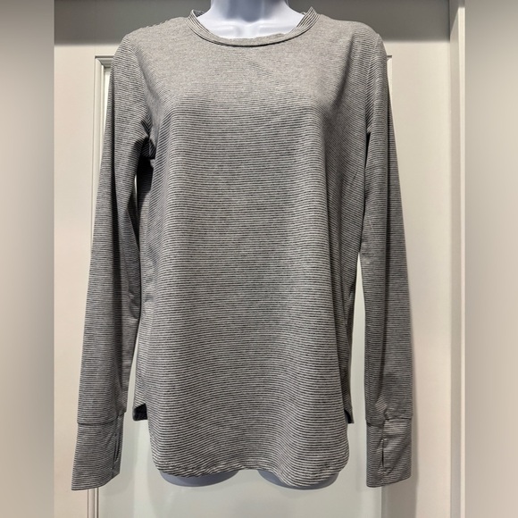 We Wander Stripe Long Sleeve Top Gray Soft Thumbholes Size S - Picture 3 of 13